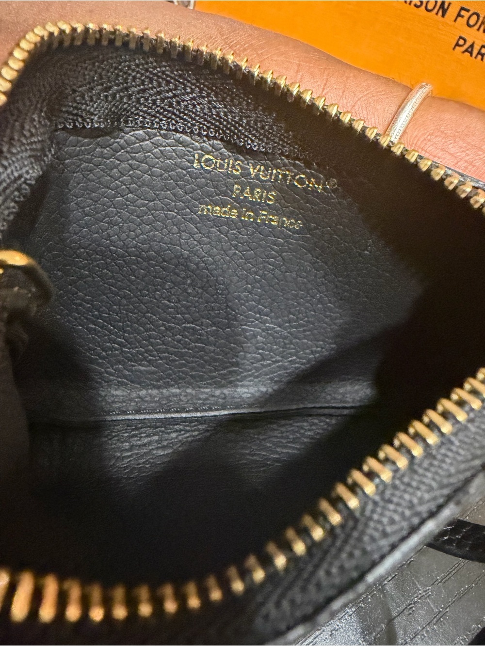 Louis Vuitton Black Leather Toiletry Pouch with Gold Hardware